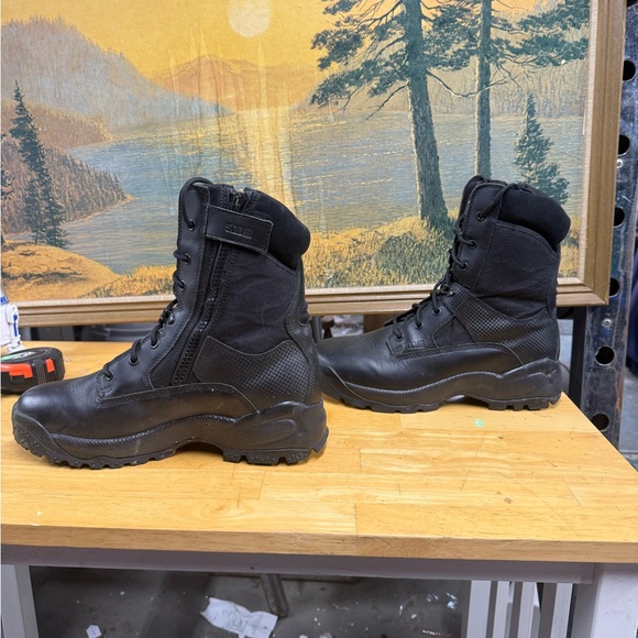 5.11 Atac Tactical Men's Black Boots, zip up side, waterproof, size 12 - Picture 3 of 6